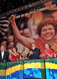 José Alencar, Dilma, Lula e dona Marisa no Congresso do PT (José Cruz/ABr)