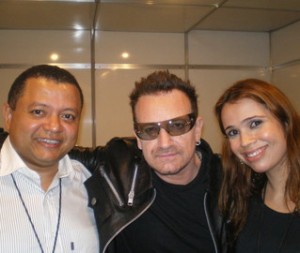 Bono Vox , Marlon Reis e sua mulher, Ana Lucrécia: cantor queria informações sobre movimento que gerou ficha limpa