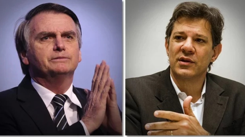Bolsonaro e Haddad são os mais rejeitados e ficam tecnicamente empatados em simulação de segundo turno