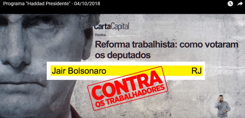 Programa de Haddad decidiu explorar votos de Bolsonaro contra os trabalhadores