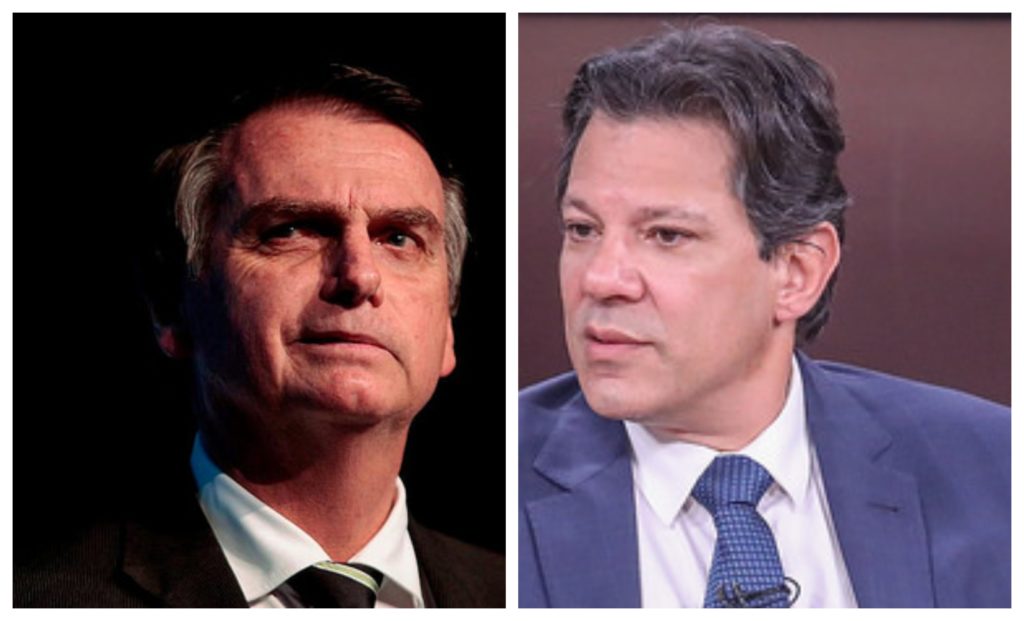 Bolsonaro versus Haddad. Os candidatos à Presidência Jair Bolsonaro (PSL e Fernando Haddad (PT): debate, só no Twitter