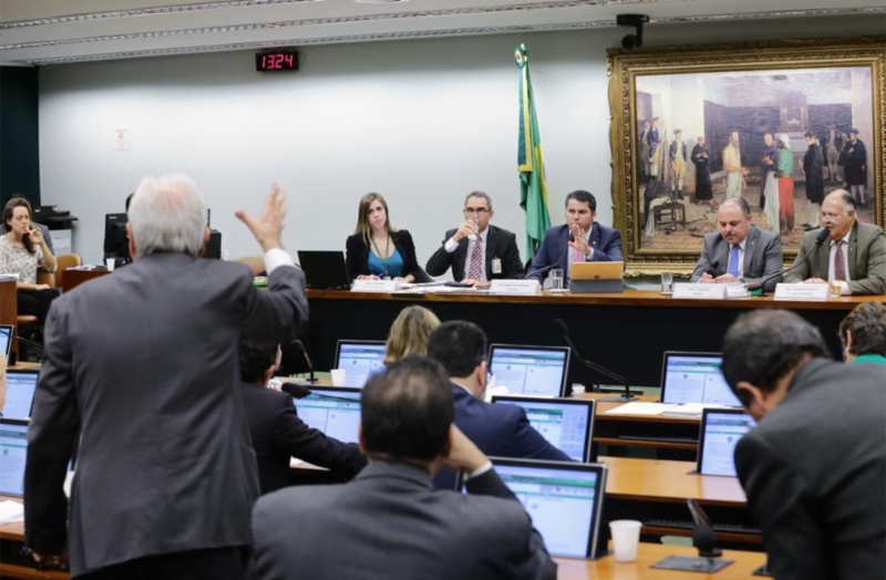 Deputados. Deputados. Ivan Valente (em pé) e Marcos Rogério voltaram a trocar insultos na comissão especial