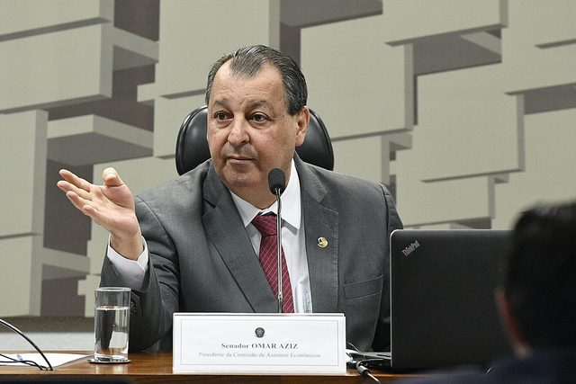 Senador Omar Aziz quer diálogo com Lira antes de apresentar relatório do arcabouço. Foto: Pedro França/Ag. Senado