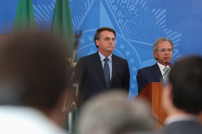 Presidente da República Jair Bolsonaro e ministro da Economia, Paulo Guedes [fotografo] Marcos Corrêa/PR [/fotografo]