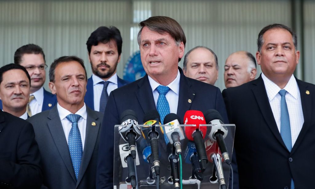 Presidente da República, Jair Bolsonaro, durante coletiva de imprensa após reunião no Palácio da Alvorada. [fotografo]Alan Santos/PR[/fotografo]