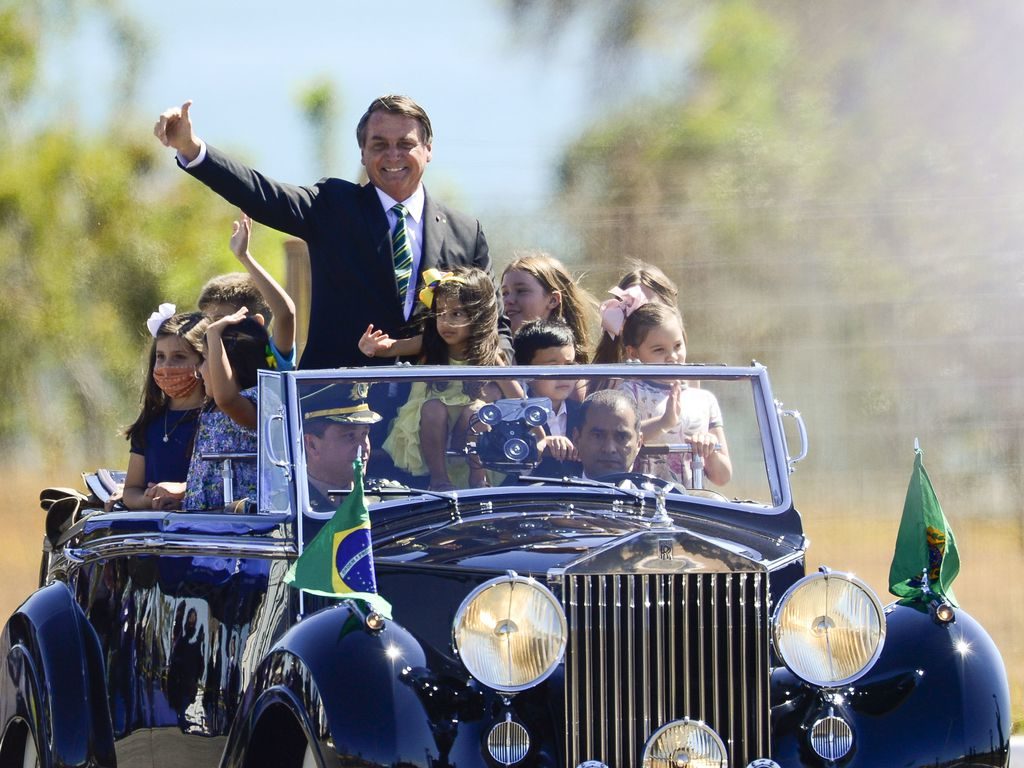 O presidente Jair Bolsonaro participa de cerimônia comemorativa do 7 de Setembro, no Palácio da Alvorada.