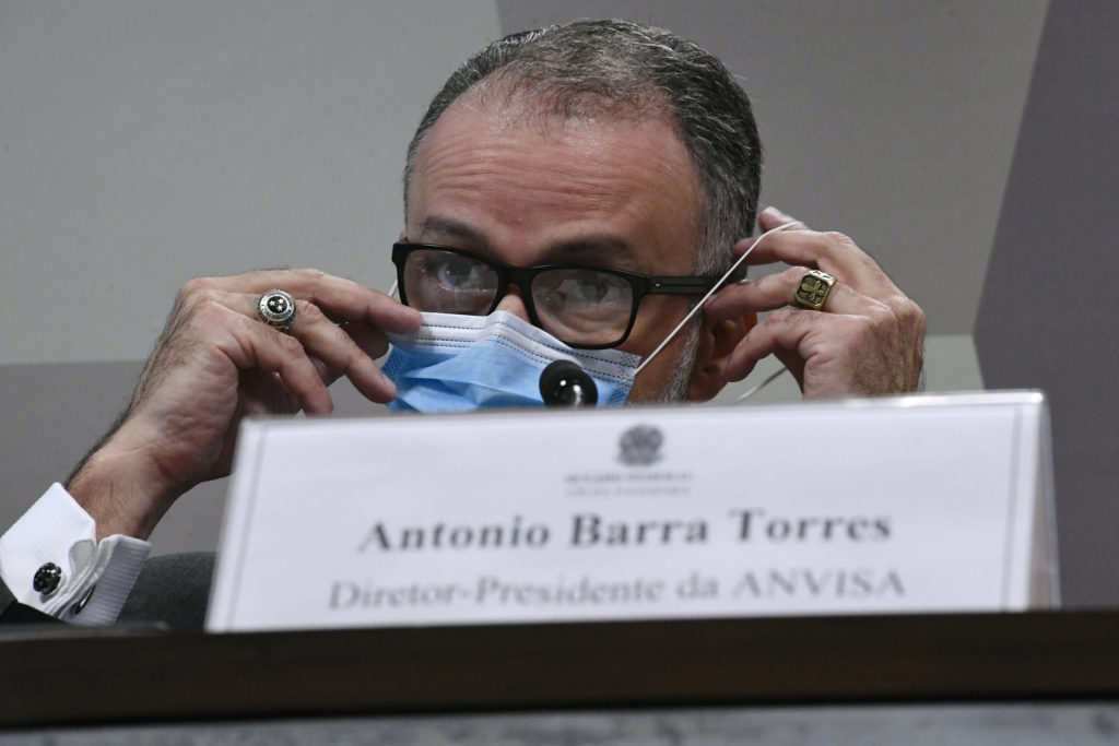 O diretor-presidente da Anvisa, Antonio Barra Torres, durante CPI da Covid no Senado [fotografo]Edilson Rodrigues/Agência Senado[/fotografo]