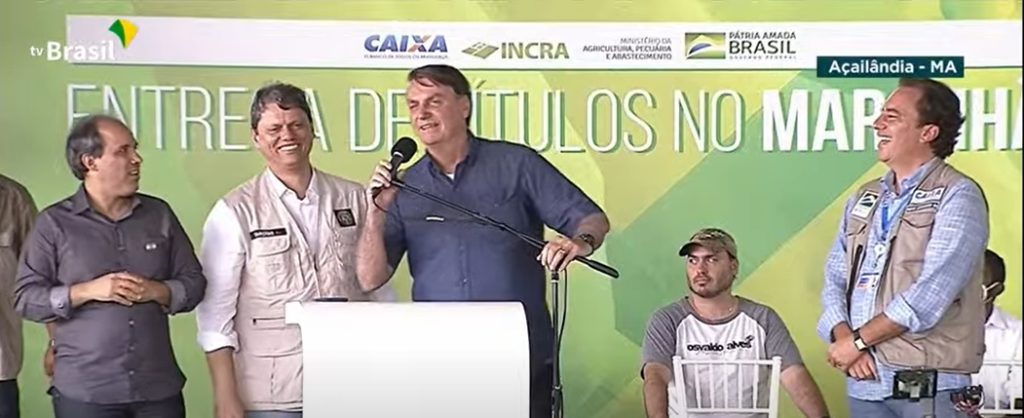 Tarcisio Freitas e Jair Bolsonaro em evento no Maranhão [fotografo] TV Brasil [/fotografo]