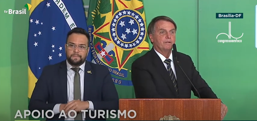 Presidente Jair Bolsonaro, durante discurso nesta quinta-feira (10) [fotografo]TV Brasil[/fotografo]