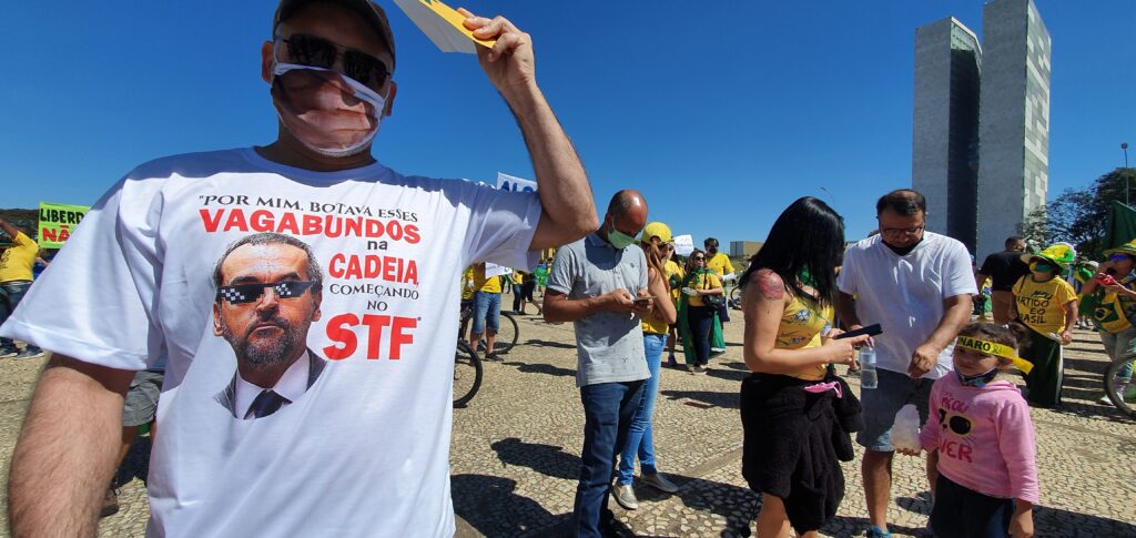Atos antidemocráticos/ Manifestação contra o STF e em favor de Jair Bolsonaro, no mÊs de maio de 2020 [fotografo]Guilherme Mendes/Congresso em Foco[/fotografo]