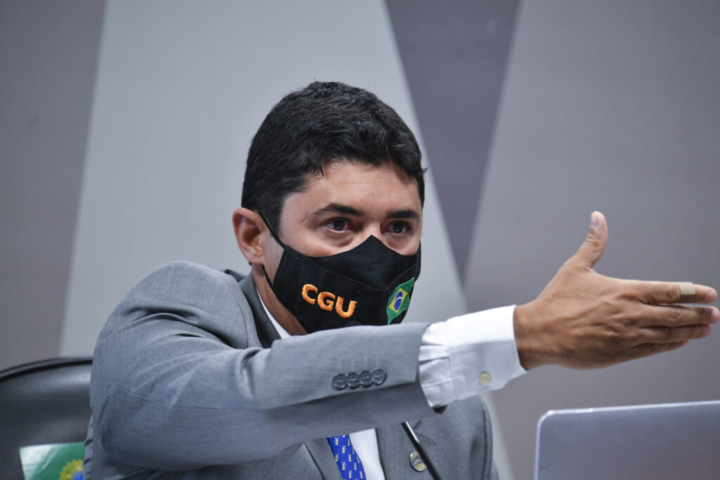 \\O ministro da CGU, Wagner Rosário, durante seu depoimento à CPI da covid [fotografo]Leopoldo Silva/Agência Senado[/fotografo]