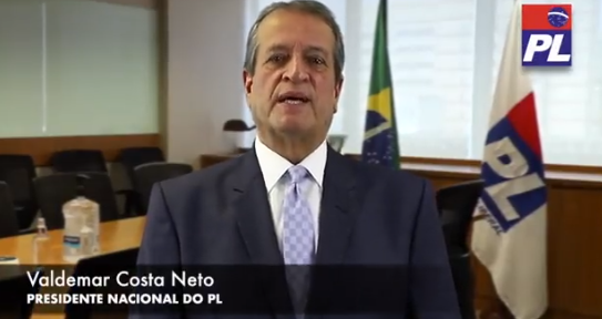 O presidente do PL, Valdemar Costa Neto, em vídeo publicado nesta segunda (25). Foto: Reprodução/Twitter)