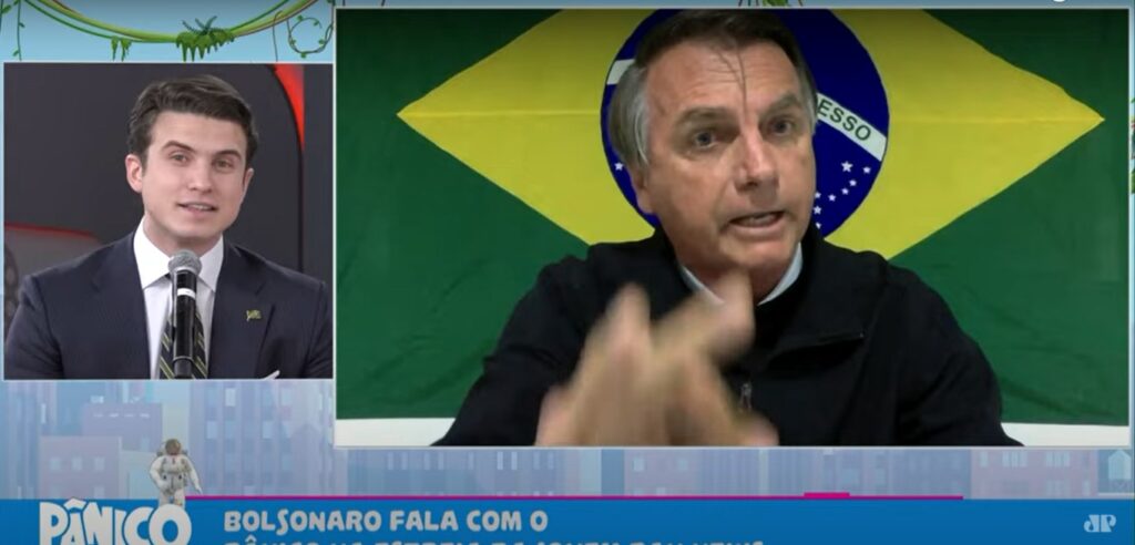 Presidente Jair Bolsonaro abandonou entrevista após discutir com humorista