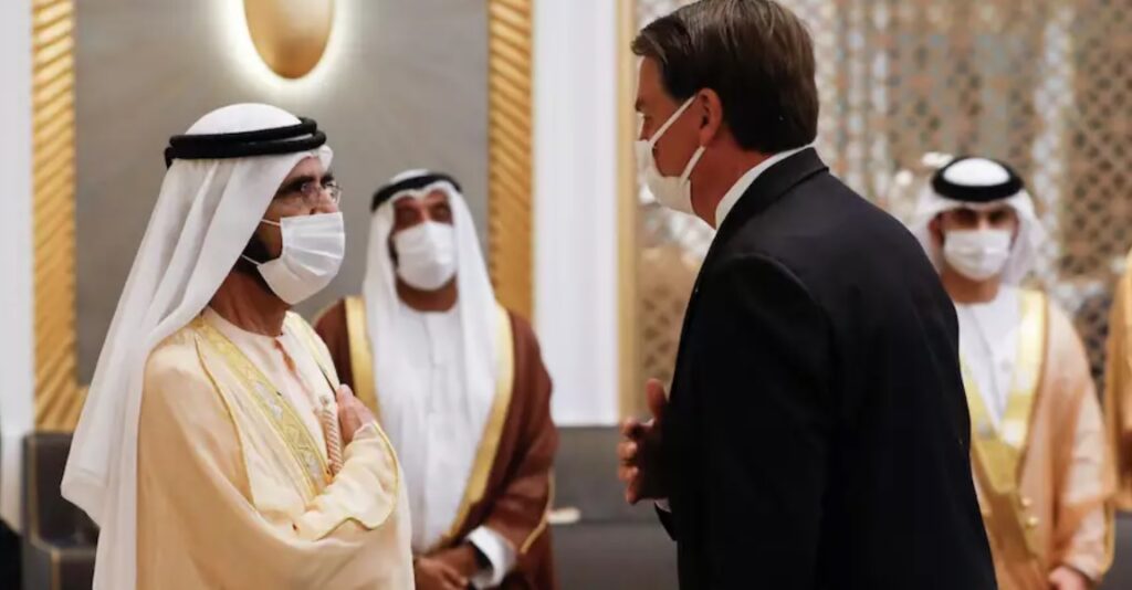 Uma conversa das Arábias: enquanto congela o noivado com o PL, Bolsonaro visita o emir dos Emirados Árabes Unidos, Mohammed bin Rashid Al Maktoun (Alan Santos/PR)