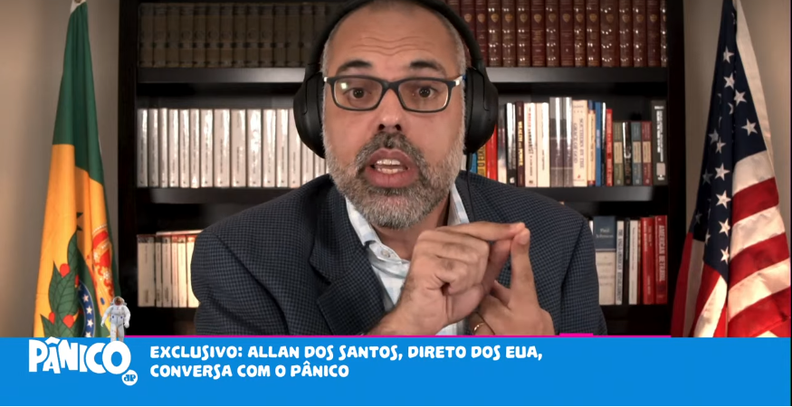 Allan dos Santos, no programa Pânico, na Jovem Pan News . Foto: Reprodução / Jovem Pan News via YouTube