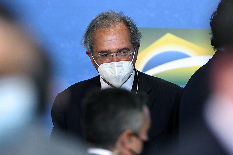 Ministro da Economia, Paulo Guedes, durante cerimônia de Anúncios da Caixa. Foto: Edu Andrade/Ascom/ME