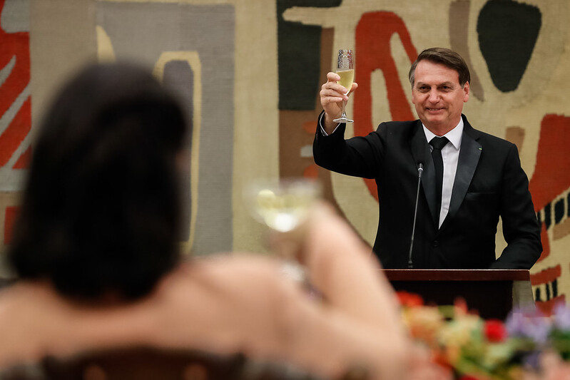 Presidente da República, Jair Bolsonaro durante jantar oferecido em homenagem aos Líderes do BRICS. Foto: Alan Santos/PR