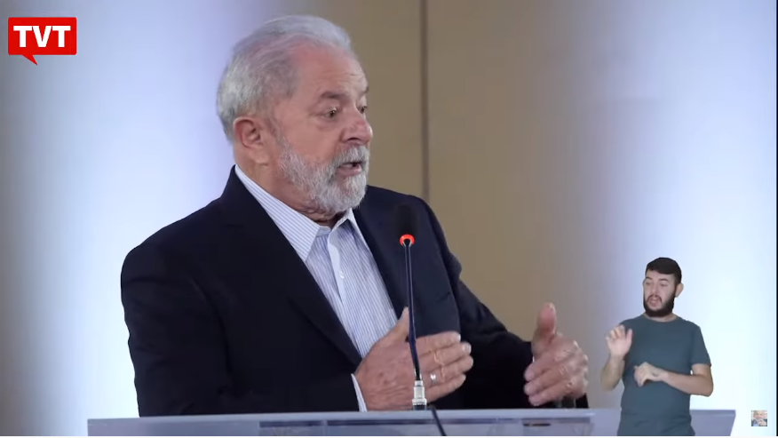 Alckmin / o presidente Lula, em entrevista a "sites independentes" nesta quarta-feira (19). Foto: Reprodução/TVT