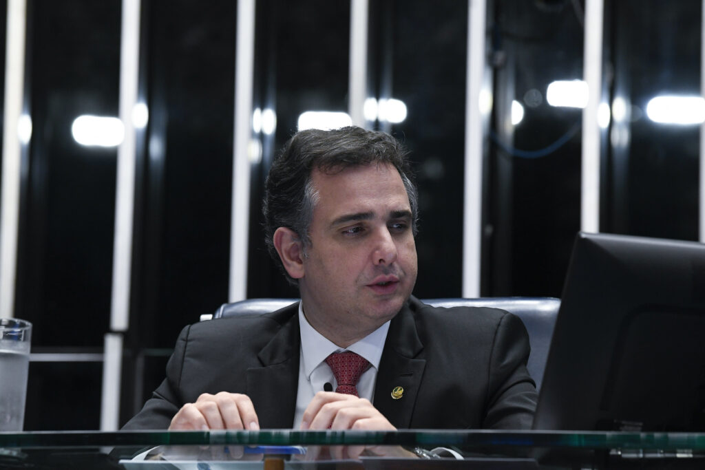 Rodrigo Pacheco durante sessão do Congresso Nacional. Foto: Agência Senado