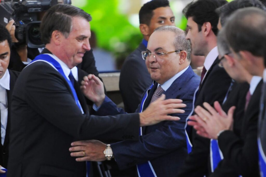 Legenda: Bolsonaro e Ibaneis em evento realizado no Itamaraty em maio de 2019. Foto da Agência Brasília