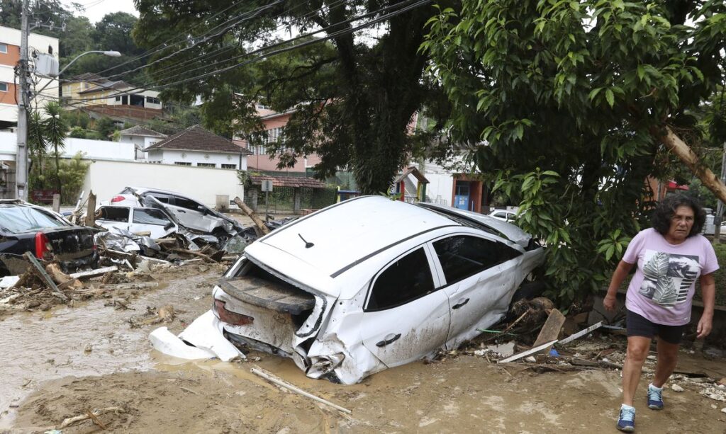 Bairro Castelânea em Petrópolis, após fortes chuvas que atingiram a região Serrana do Rio. Foto: Tânia Rego/ Agência Brasil