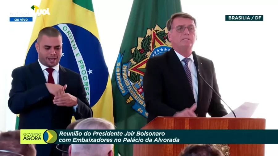 Empresa Brasil de Comunicação (EBC) também foi determinada a retirar os conteúdos da reunião do presidente com os embaixadores de seus sites e redes sociais. Foto: EBC/Reprodução