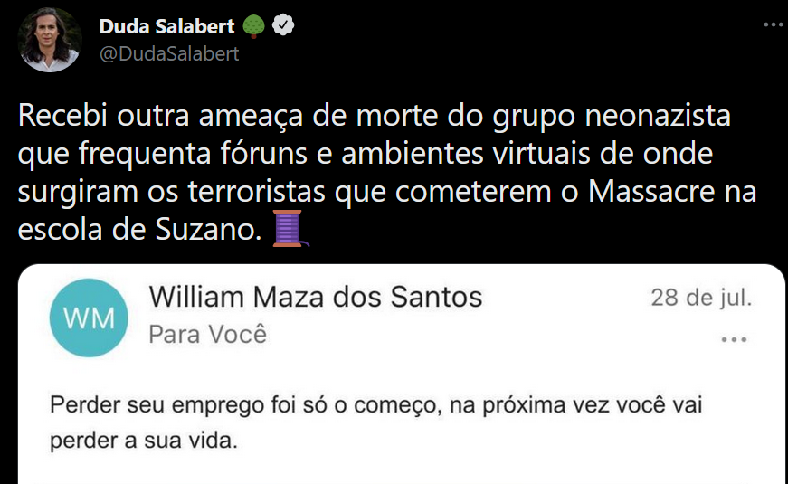 Neonazista que ameaçou Congresso em Foco investe agora contra vereadora trans