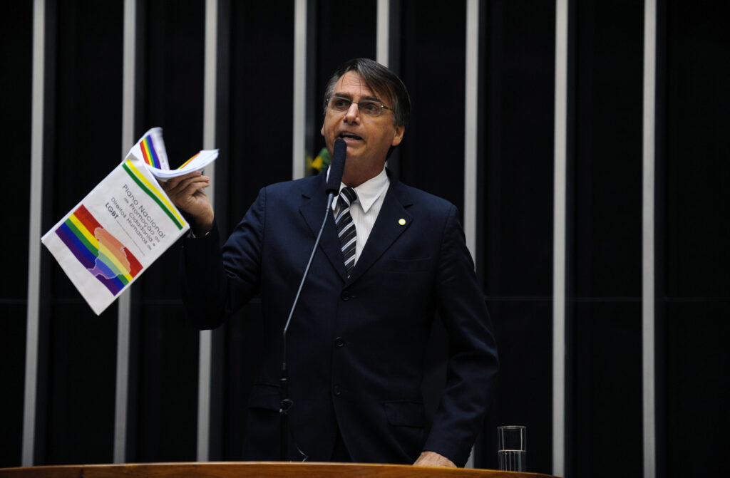 Durante seus 27 an/os na Câmara dos Deputados, Jair Bolsonaro ganhou fama por discursos polêmicos e cheios de preconceito sobre os homossexuais. Foto: Luis Macedo/Câmara dos Deputados