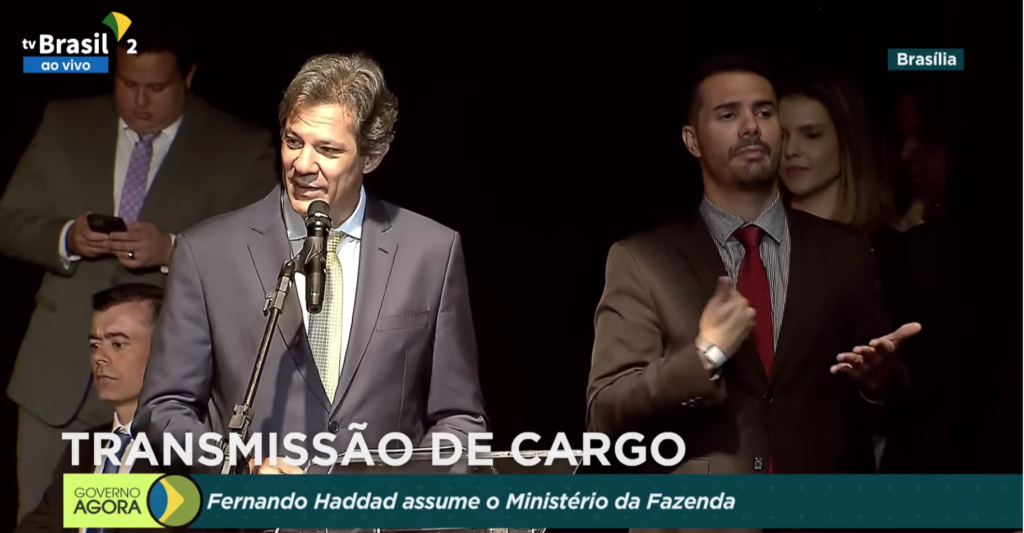 Novo ministro da Fazenda, Fernando Haddad se comprometeu a criar uma nova âncora fiscal que substitua o teto de gastos. Foto: Reprodução/TV Brasil