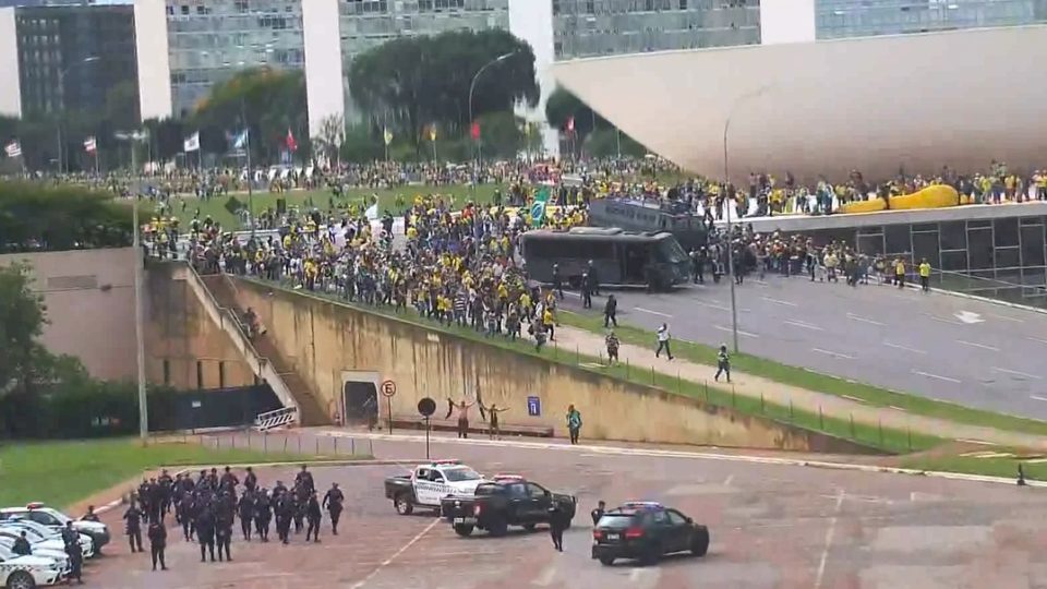 Golpistas invadiram a Praça dos Três Poderes, o Congresso Nacional, o Palácio do Planalto e a sede do STF no dia 8 de janeiro. Foto: STF