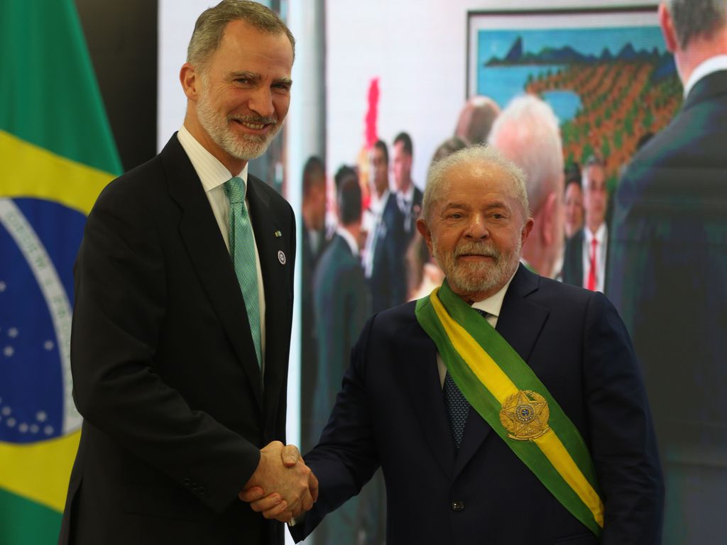 O rei Filipe VI, da Espanha, foi um dos chefes de Estado a comparecer à posse de Lula. Foto: Thania Camargo/ABr