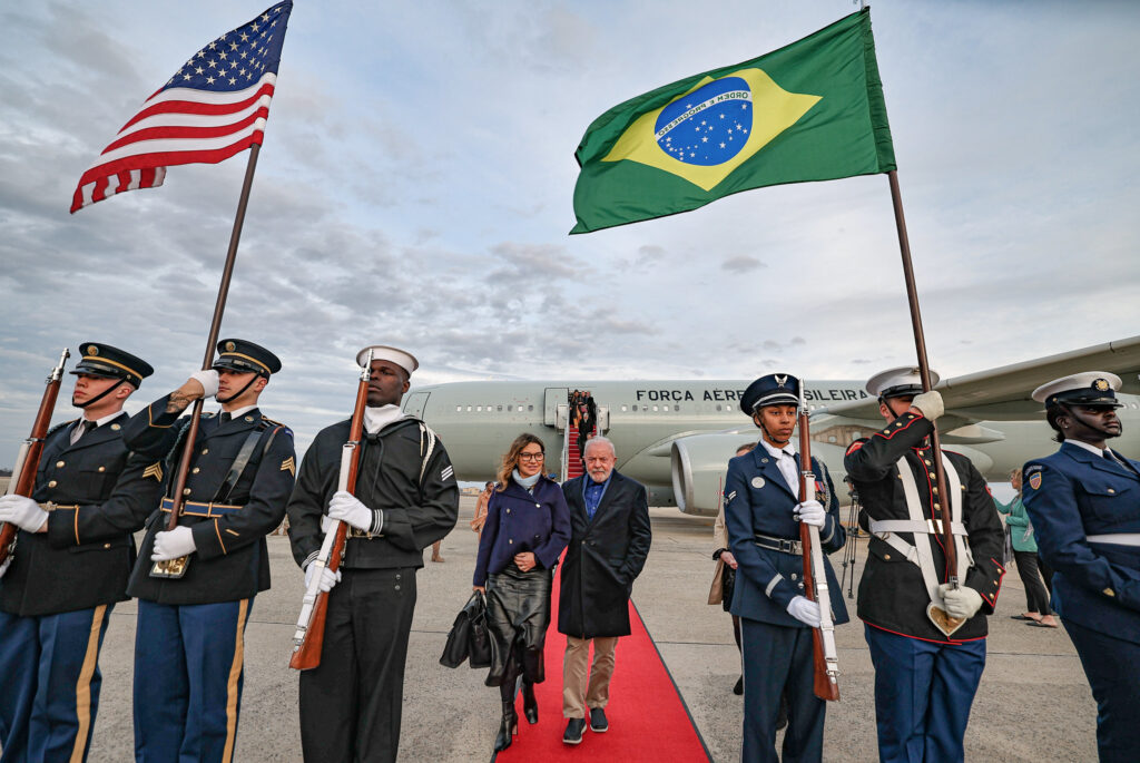 Lula chegou a Washington, capital dos Estados Unidos, nessa quinta-feira, acompanhado da primeira-dama Janja. Foto: Ricardo Stuckert/PR