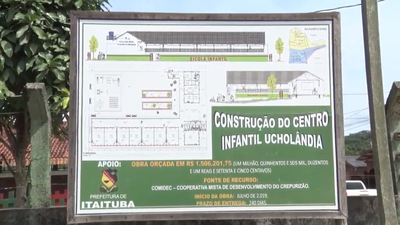 Comidec investiu R$ 1,5 milhão em obra para construção de escola em Itaituba; cooperativa tem 76 pedidos de mineração no município. Foto: Reprodução/Youtube