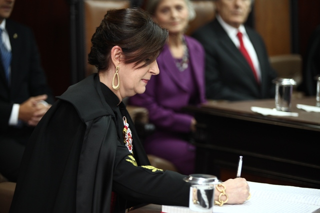 A ministra do Superior Tribunal Militar (STM), Maria Elizabeth Rocha, em sessão. Foto: Pedro Santana/Arquivo