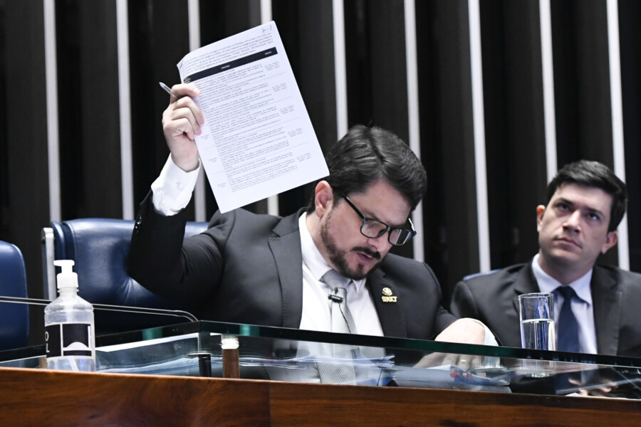 Marcos do Val (PODEMOS-ES) comparece à quarta audiência da Comissão Parlamentar Mista de Inquérito (CPMI) dos Atos Golpistas. Foto: Jefferson Rudy/Agência Senado