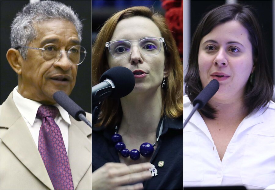 Deputados federais: Vicentinho (PT-SP), Ana Pimentel (PT-MG) e Sâmia Bomfim (PSOL-SP). Fotos: Câmara dos Deputados