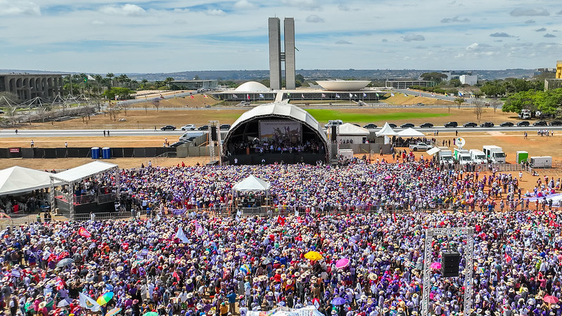 Cerimônia de encerramento da 7ª Marcha das Margaridas. Esplanada dos Ministérios, Brasília - DF