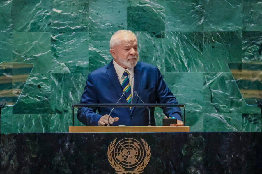 O presidente Lula discursando na sede das Nações Unidas, Nova York. Foto: Ricardo Stuckert/PR