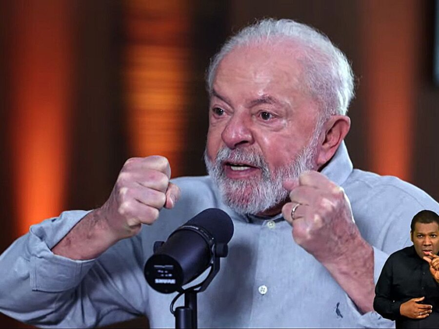 Lula é entrevistado por Marcos Uchoa no programa Conversa com o Presidente. Imagem: Canal Gov