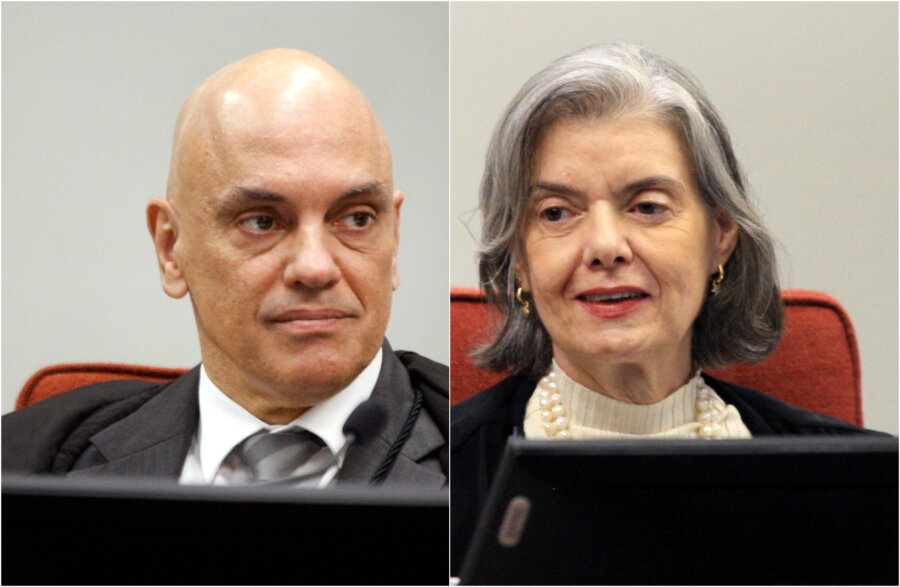 Alexandre de Moraes e Cármen Lúcia: amados pela maioria dos entrevistados da enquete. Foto: Nelson Jr./SCO/STF