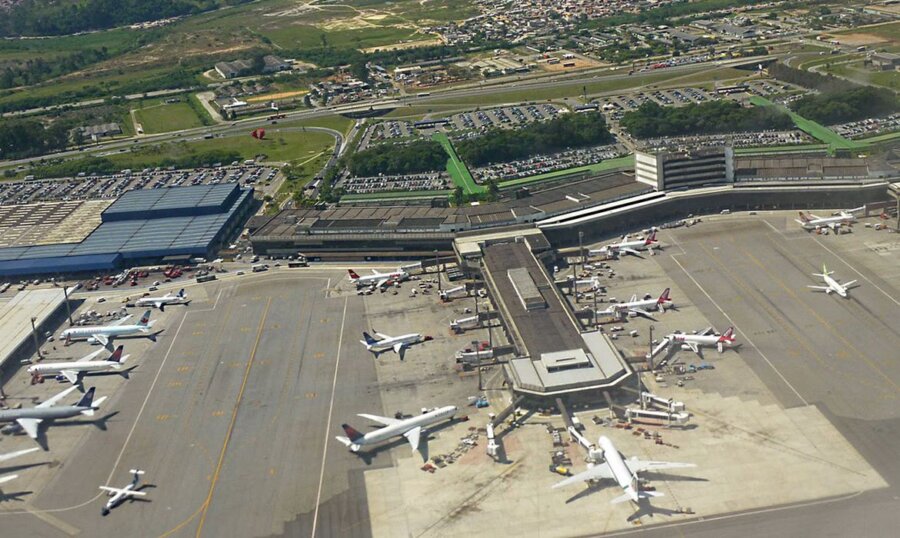 Aeroporto de Guarulhos: empreendimento operado por empresa com participação majoritária da Funcef, fundo de pensão dos funcionários da Caixa Econômica Federal (CEF). Foto: Divulgação/Alesp