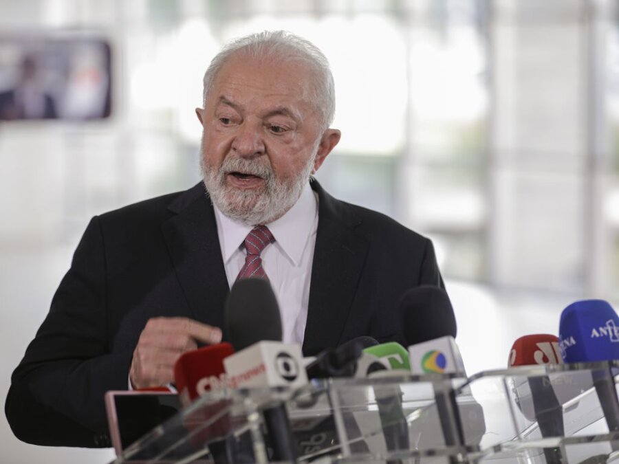 O presidente Lula (PT) em evento no Palácio do Itamaraty Foto: Joédson Alves/Agência Brasil