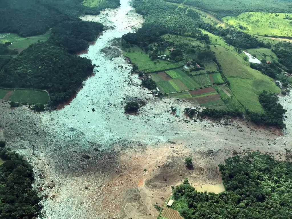 Área atingida pelo rompimento da barragem Mina Córrego do Feijão, em Brumadinho (MG). Divulgação/Presidência da República