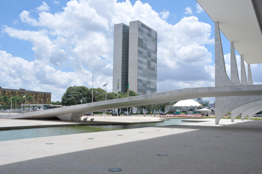 Prédio do Congresso Nacional visto a partir do Palácio do Planalto. Foto: Cléber Medeiros/Senado Federal