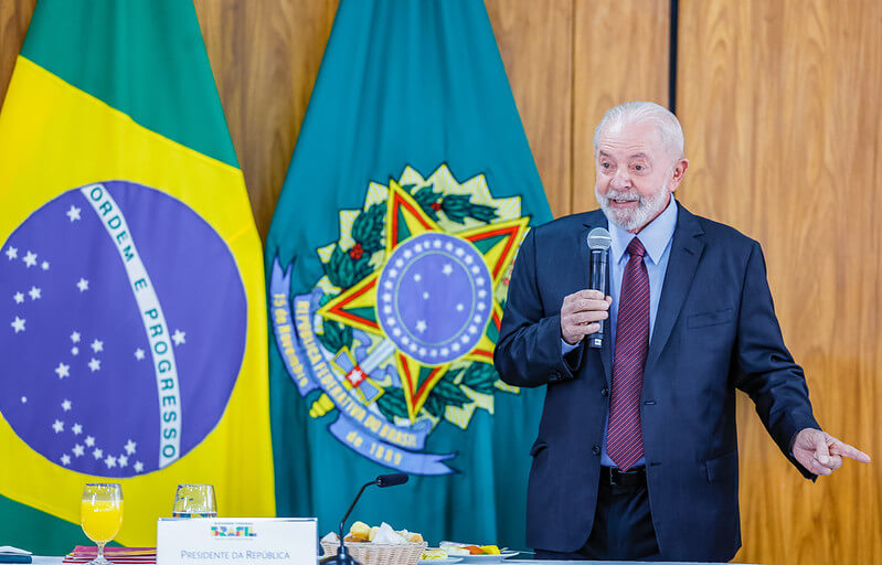 Presidente da República, Luiz Inácio Lula da Silva, durante café com jornalistas, no Palácio do Planalto. Foto: Ricardo Stuckert / PR