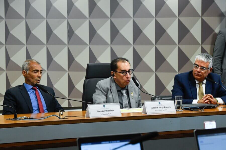 Romário, Jorge Kajuru e Eduardo Girão na CPI das apostas esportivas
