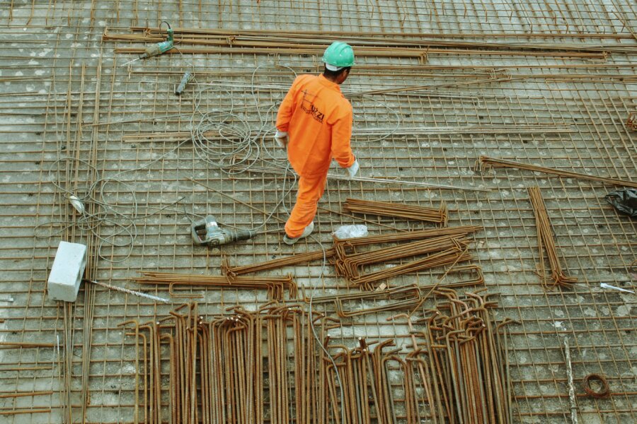 Trabalhador de construção em São Paulo